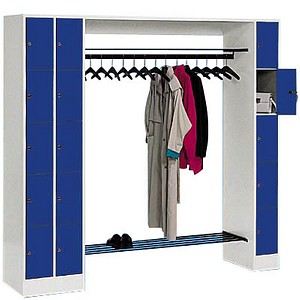 4025314615555 - Schließfachschrank 8070 80730-00 Metall 3 Abteile mit 15 Fächern abschließbar 210x195cm (BxH) blau 4025314615555 C+P-Möbel