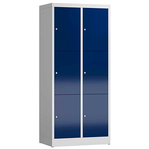4061815857797 - Schließfachschrank ClassiX enzianblau lichtgrau X-523321 6 Schließfächer 800 x 500 x 1800 cm 4061815857797 LÜLLMANN