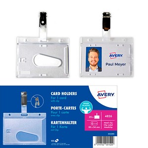 AVERY Zweckform Namensschilder mit Clip - 85 x 54 mm - Transparent - 25 Stück