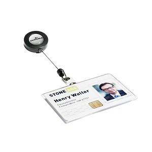 10 DURABLE Namensschilder mit Clip 8,5 x 5,4 cm