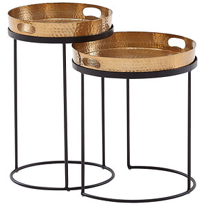 4251757702389 - Beistelltisch 2er Set Gold   Schwarz Metall