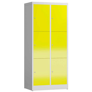 4061815857827 - Schließfachschrank ClassiX lichtgrau zinkgelb X-523326 6 Schließfächer 800 x 500 x 1800 cm 4061815857827 LÜLLMANN