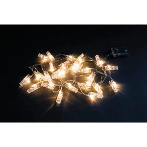 Rayher Clip 25er LED Lichterkette weiß 3,9 m