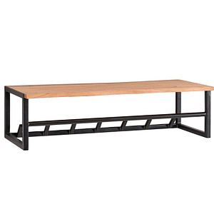 4251757700255 - WOHNLING Wandgarderobe WL6353 akazie Holz 7 Haken 800 x 220 cm