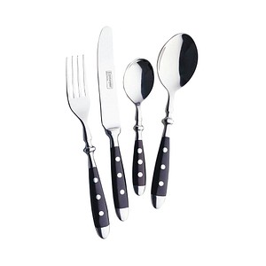 4007796011421 - ESMEYER Nostalgie 24-tlg Besteckset 6 Pers Schwarz Edelstahl 18 0 poliert geschmiedete Messer spülmaschinenfest