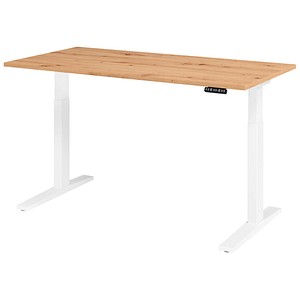 4032062190906 - HAMMERBACHER XMKA16 elektrisch höhenverstellbarer Schreibtisch asteiche rechteckig C-Fuß-Gestell weiß 1600 x 800 cm 4032062190906 - HAMMERBACHER XMKA16 elektrisch höhenverstellbarer Schreibtisch asteiche rechteckig C-Fuß-Gestell weiß 1600 x 800 cm