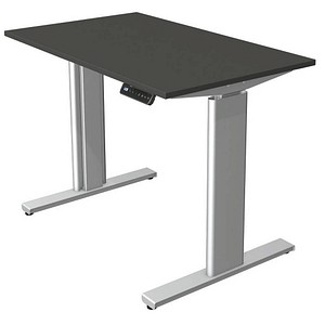 Kerkmann Move 3 tube elektrisch höhenverstellbarer Schreibtisch anthrazit rechteckig, T-Fuß-Gestell silber 100,0 x 60,0 cm
