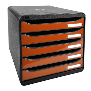 Exacompta Schubladenbox Big-Box Plus mandarin DIN A4 mit 5 Schubladen
