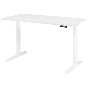 4032062190913 - HAMMERBACHER XMKA16 elektrisch höhenverstellbarer Schreibtisch weiß rechteckig C-Fuß-Gestell weiß 1600 x 800 cm
