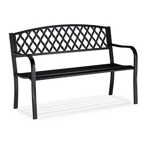 4052025261153 - Gartenbank 10026115_0 schwarz Metall 1275 cm 4052025261153 relaxdays