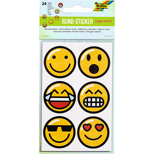 4001868090932 - 24 folia Aufkleber Emojis verschiedene Motive 4001868090932 folia 24 Stück