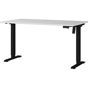 4005949802322 - Sitz-Steh-Schreibtisch Profi 30 8023-581 elektrisch höhenverstellbar 140x80cm (BxT) rechteckig lichtgrau Schwarz 4005949 4005949802322 - Sitz-Steh-Schreibtisch Profi 30 8023-581 elektrisch höhenverstellbar 140x80cm (BxT) rechteckig lichtgrau Schwarz 4005949