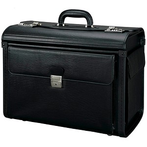 4021068450473 - Pilotenkoffer VICENZA Hauptfach Laptopfach bis 17 Hängeregistraturvorrichtung Stiftschlaufen Tragegriff abschließbar Kunstleder schwarz