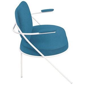 3660141960693 - Zweisitzer Sofa Meet by Paperflow Saturne mit Armlehnen B 1180 x T 730 x H 880 mm Stahlrohr Kunstleder Weiß Blau 3660141960693 - Zweisitzer Sofa Meet by Paperflow Saturne mit Armlehnen B 1180 x T 730 x H 880 mm Stahlrohr Kunstleder Weiß Blau