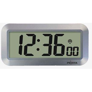 4250594535068 - PEWETA digitale Funkwanduhr DCF77 silber Kunststoff 418 x 203 cm