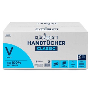 GLÜCKSBLATT Papierhandtücher 4901100 CLASSIC Zick-Zack-Falzung 1-lagig 4.800 Tücher