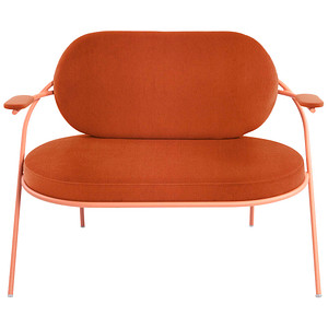 3660141960723 - Zweisitzer Sofa Meet by Paperflow Saturne mit Armlehnen B 1180 x T 730 x H 880 mm Stahlrohr Kunstleder Rosa Rost