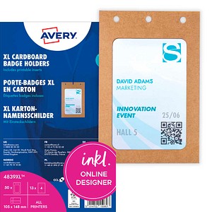 AVERY Zweckform Namensschilder A6 Karton weiß 14,8cm