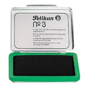 Pelikan Stempelkissen 331199 No3 Größe 3 grün getränkt ohne Öl 7x5cm im Metallgehäuse