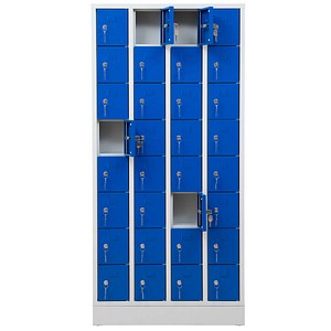 4260610840182 - Schließfachschrank 110298 Metall 4 Abteile mit 32 Fächern abschließbar 80x110cm (BxH) blau 4260610840182 Gürkan