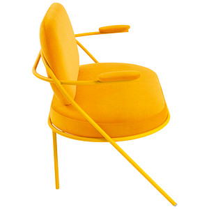 3660141960778 - Zweisitzer Sofa Meet by Paperflow Saturne mit Armlehnen B 1180 x T 730 x H 880 mm Stahlrohr Kunstleder Safran Safran