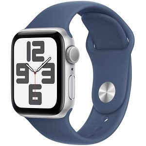 Apple Watch SE 40 mm Aluminium (GPS) Sportarmband M/L  denim, silber