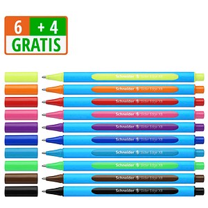 4004675186867 - 6 + 4 GRATIS Kugelschreiber Slider Edge farbsortiert Schreibfarbe farbsortiert + GRATIS 4004675186867 6 Stück