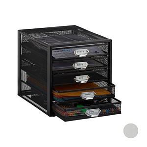 4052025941376 - Schubladenbox  schwarz DIN A4 mit 5 Schubladen 4052025941376 relaxdays 10024816_46