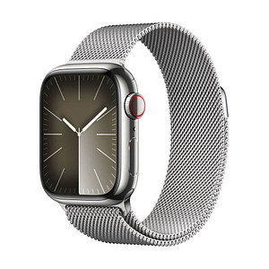 Image of Apple Watch Series 9 41 mm (GPS+Cellular) Milanaise Armband silber