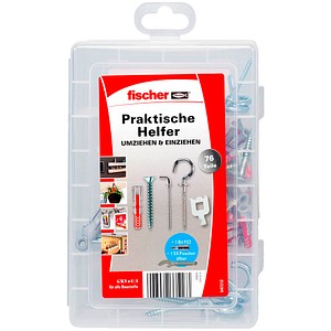 fischer Praktische Helfer-Umzug DuoPower 547212 Dübel- und Schrauben-Sortiment, 76 St.