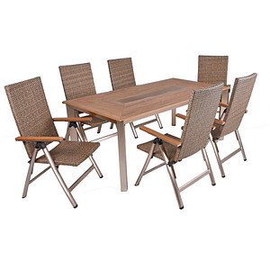 4041908124937 - Sitzgruppe Florence silber Kunststoff Metall 7-teilig 4041908124937 Garden Pleasure