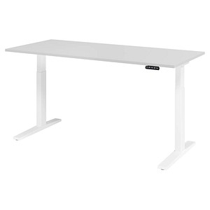 4032062190968 - HAMMERBACHER XMKA19 elektrisch höhenverstellbarer Schreibtisch lichtgrau rechteckig C-Fuß-Gestell weiß 1800 x 800 cm 4032062190968 - HAMMERBACHER XMKA19 elektrisch höhenverstellbarer Schreibtisch lichtgrau rechteckig C-Fuß-Gestell weiß 1800 x 800 cm