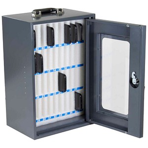 kangaro Handygarage abschließbar 78-K-672051 dunkelgrau, transparent, weiß 78-K-672051 29,5 x 20,5 x 44,5 cm