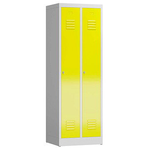 4061815855786 - Spind ClassiX lichtgrau zinkgelb X-510126 2 Schließfächer 590 x 500 x 1800 cm  4061815855786 LÜLLMANN