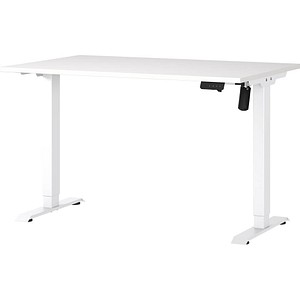 4005949802216 - GERMANIA Boras höhenverstellbarer Schreibtisch weiß rechteckig T-Fuß-Gestell weiß 1200 x 800 cm