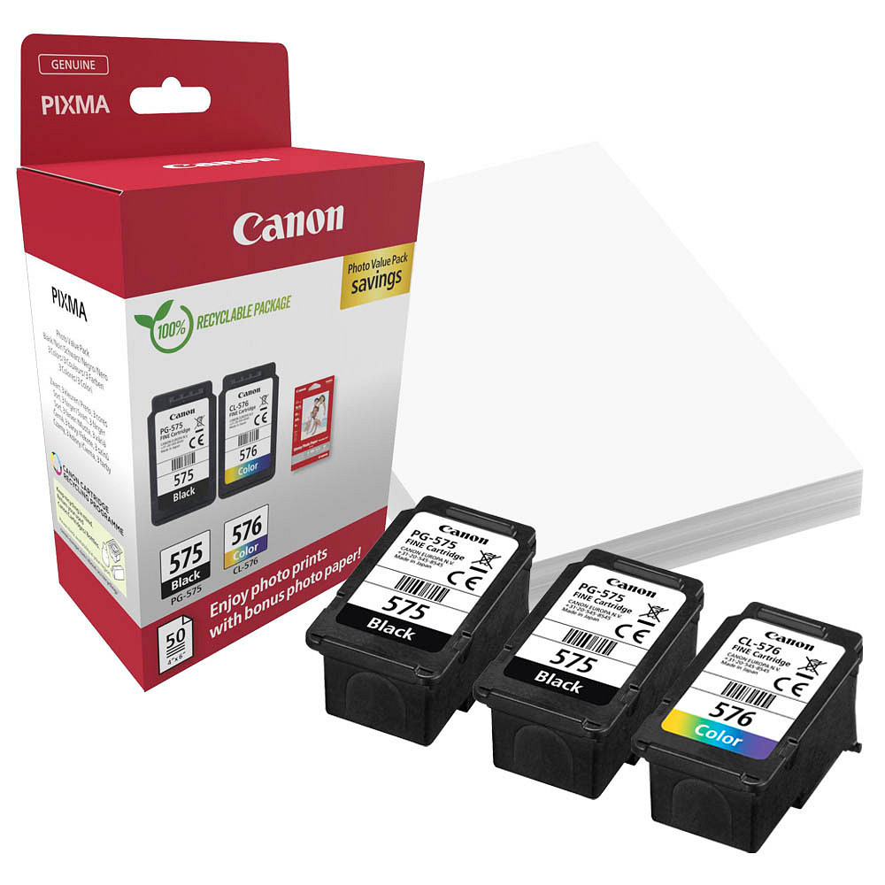Canon PG-575 Ink Cartridges, Canon CL-576 Printer Ink