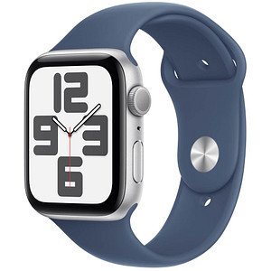 Apple Watch SE 44 mm Aluminium (GPS) Sportarmband M/L  denim, silber