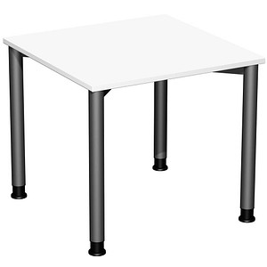 4038933477534 - Flex höhenverstellbarer Schreibtisch weiß anthrazit rechteckig 4-Fuß-Gestell grau 800 x 1800 cm