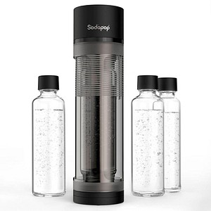 4065672001157 - Wassersprudler Logan matt schwarz 1x 850ml + 1x 600ml Glas + 1x 850ml PET OHNE CO² Zylinder 4065672001157 - Wassersprudler Logan matt schwarz 1x 850ml + 1x 600ml Glas + 1x 850ml PET OHNE CO² Zylinder