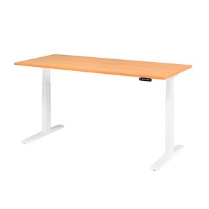 4032062190975 - HAMMERBACHER XMKA19 elektrisch höhenverstellbarer Schreibtisch buche rechteckig C-Fuß-Gestell weiß 1800 x 800 cm 4032062190975 - HAMMERBACHER XMKA19 elektrisch höhenverstellbarer Schreibtisch buche rechteckig C-Fuß-Gestell weiß 1800 x 800 cm