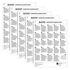 5 LEITZ Reinigungsblätter für Laminiergeräte glänzend für A3, A4
