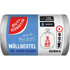 4311501526897 - Müllbeutel 2996403003 transparent 5 Liter offen 4311501526897 Gut & Günstig 60 Stück