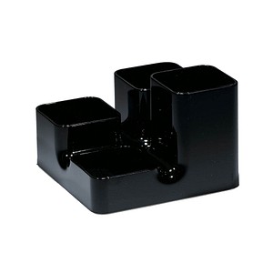 arlac® Stiftehalter schwarz Polystyrol 4 Fächer 13,0 x 13,0 x 9,0 cm