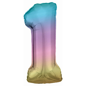 0194099036108 - Luftballons Zahl 1 regenbogen 0194099036108 amscan