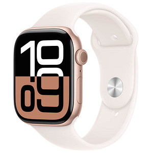 0195949563775 - Smartwatch APPLE Watch Series 10 Aluminium Smartwatches Gr 46 mm ohne eSIM S M Sport Band rosegold (rosa rosegold)