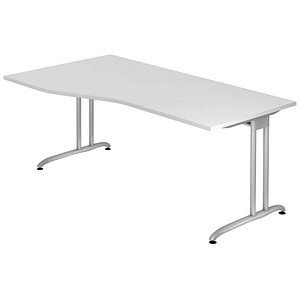 Altus Schreibtisch weiß Trapezform