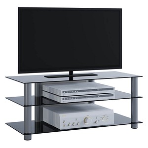 VCM my media TV-Rack Zumbo silber, schwarzglas