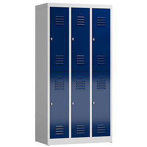 4061815856523 - Spind ClassiX enzianblau lichtgrau X-520231 6 Schließfächer 870 x 500 x 1800 cm  4061815856523 LÜLLMANN