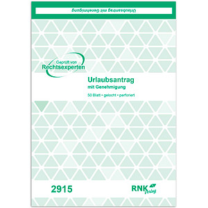 RNK Urlaubsantrag 2915 mit Genehmigung, A5, 1x 50 Blatt 4002871291507 RNK