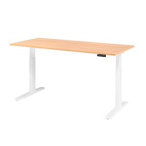 4032062190982 - HAMMERBACHER XMKA19 elektrisch höhenverstellbarer Schreibtisch eiche rechteckig C-Fuß-Gestell weiß 1800 x 800 cm